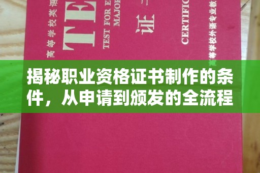 会东揭秘职业资格证书制作的条件，从申请到颁发的全流程解析